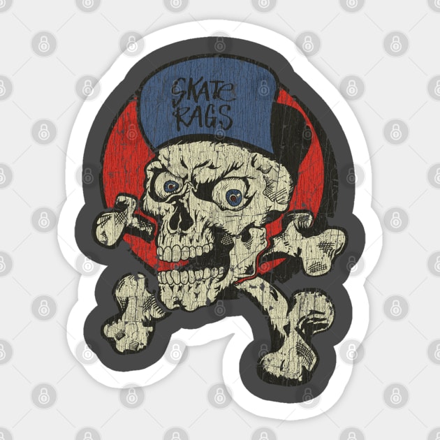 Skate Rags Skull & Crossbones Sticker by JCD666